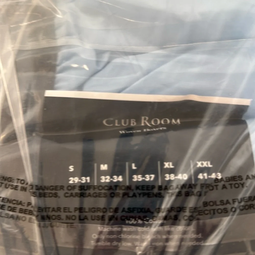 New! Club Room Light Blue Woven Cotton Boxers, 4 Pack, Size Medium
